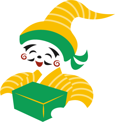 荷物を受け取って嬉しそうなチョンダラー